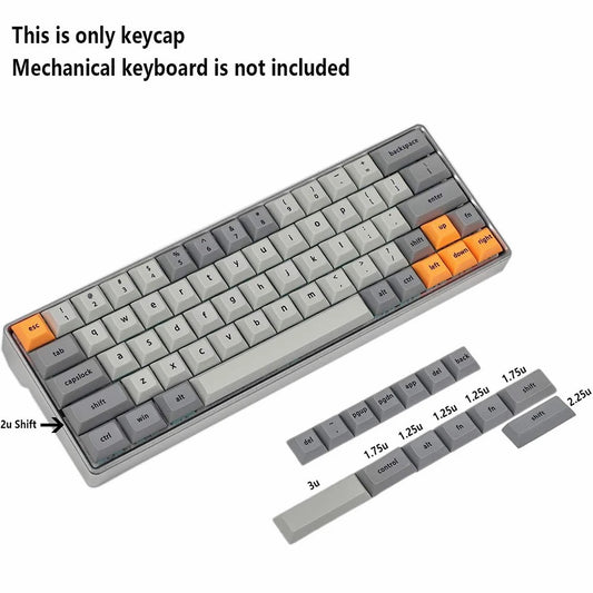 YMDK DSA Gray Orange Theme Keycaps 64 68 65 Keycap Set Dye Sub Thick PBT Key Caps for Cherry MX Switches Minila Tada68 GK64 Mechanical Keyboard