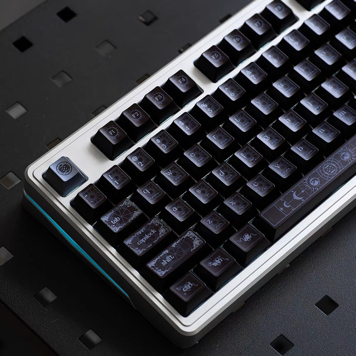 YMDK Spirit Snake Metallic Paint Keycaps, Cherry Profile Dye-Sub PBT+PC Keycap Set for 61/84/87/104/108 MX Mechanical Keyboards