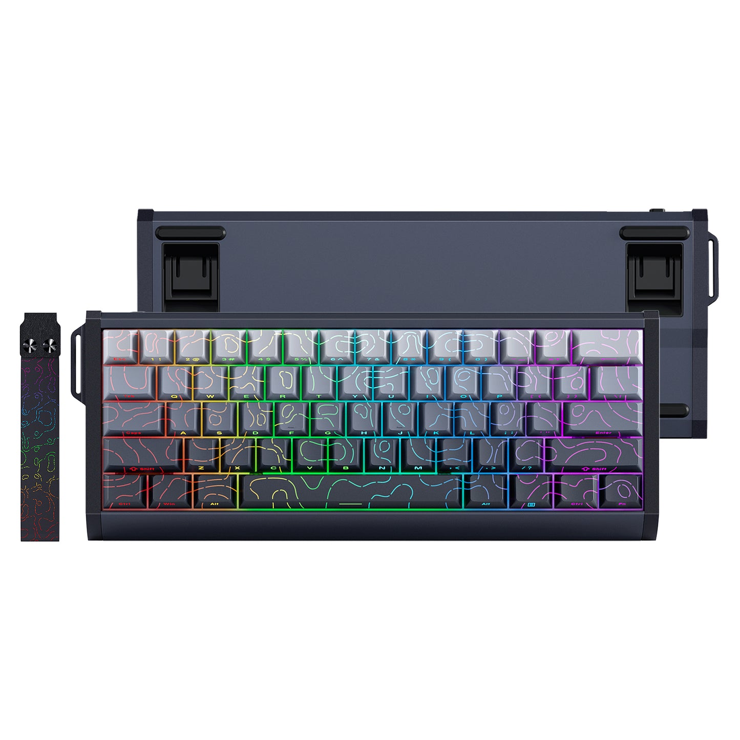 GK61HE 68HE Wired Magnetic Switch Aluminum Case Keyboard Sidelit Double Shot PBT Shine Through Contour Lines Keycaps Keyboards
