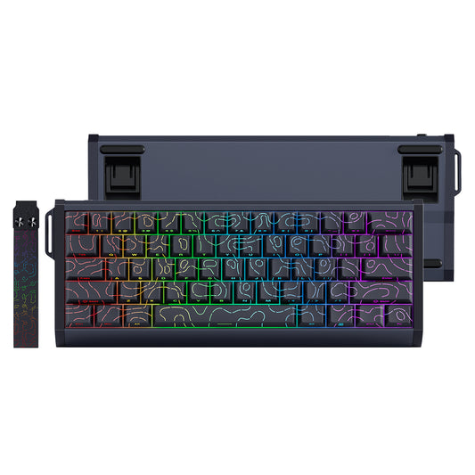 GK61HE 68HE Wired Magnetic Switch Aluminum Case Keyboard Sidelit Double Shot PBT Shine Through Contour Lines Keycaps Keyboards