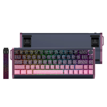 GK61HE 68HE Wired Magnetic Switch Aluminum Case Keyboard Sidelit Double Shot PBT Shine Through Contour Lines Keycaps Keyboards