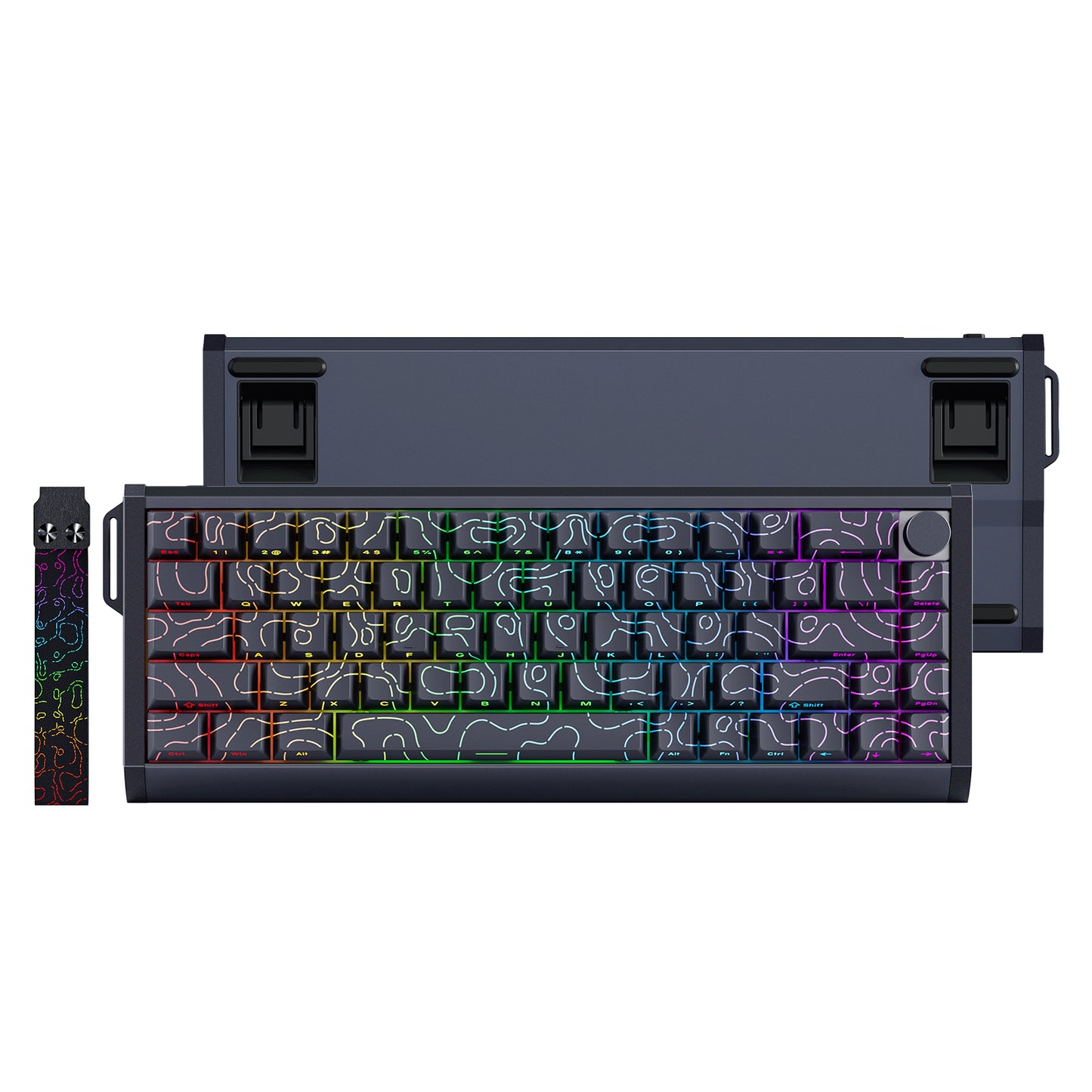 GK61HE 68HE Wired Magnetic Switch Aluminum Case Keyboard Sidelit Double Shot PBT Shine Through Contour Lines Keycaps Keyboards