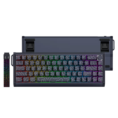 GK61HE 68HE Wired Magnetic Switch Aluminum Case Keyboard Sidelit Double Shot PBT Shine Through Contour Lines Keycaps Keyboards