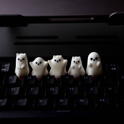 YMDK Little Ghost Personalized Keycaps Novel Interesting Cute Translucent ESC Key Resin Keycap Suitable for MX Mechanical Keyboard