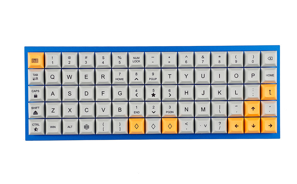 YMDK DSA Profile Gray Orange 107 Keycaps(Dye Sub PBT 1.4mm Thickness/Ortholinear XD75 ID75 Planck Preonic Niu40 Using)