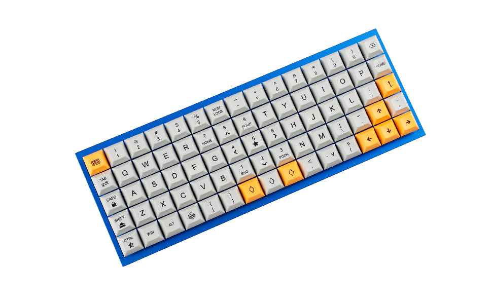 YMDK DSA Profile Gray Orange 107 Keycaps(Dye Sub PBT 1.4mm Thickness/Ortholinear XD75 ID75 Planck Preonic Niu40 Using)