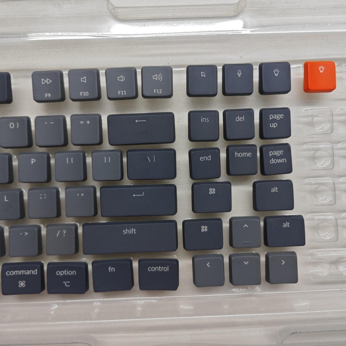 Gray Orange K1 SE Low Profile Keycaps Back-Lit Key Caps Compatible with Keychron Low Profile Mechanical Keyboard