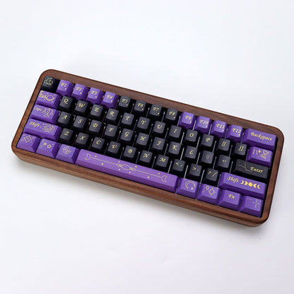 YMDK Purple Zodiac Stardust Prologue Theme 143 Keys Cherry Profile PBT 5-Side Dye-Sublimation Top Print Keycaps for 61/84/87/104/108 MX Mechanical Keyboards