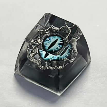 YMDK Cool Evil Eye Keycaps Colored 3D Resin SA Profile Punk 1u R4 Novel Key Caps for MX Mechanical Keyboards