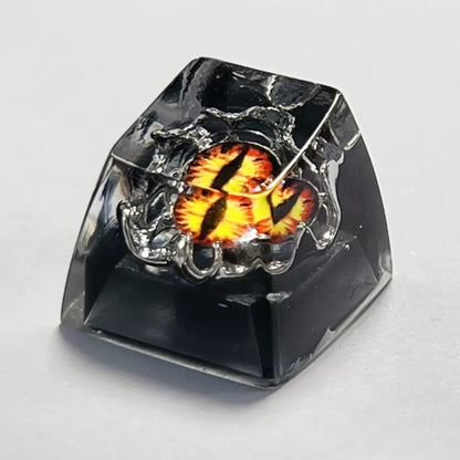 YMDK Cool Evil Eye Keycaps Colored 3D Resin SA Profile Punk 1u R4 Novel Key Caps for MX Mechanical Keyboards