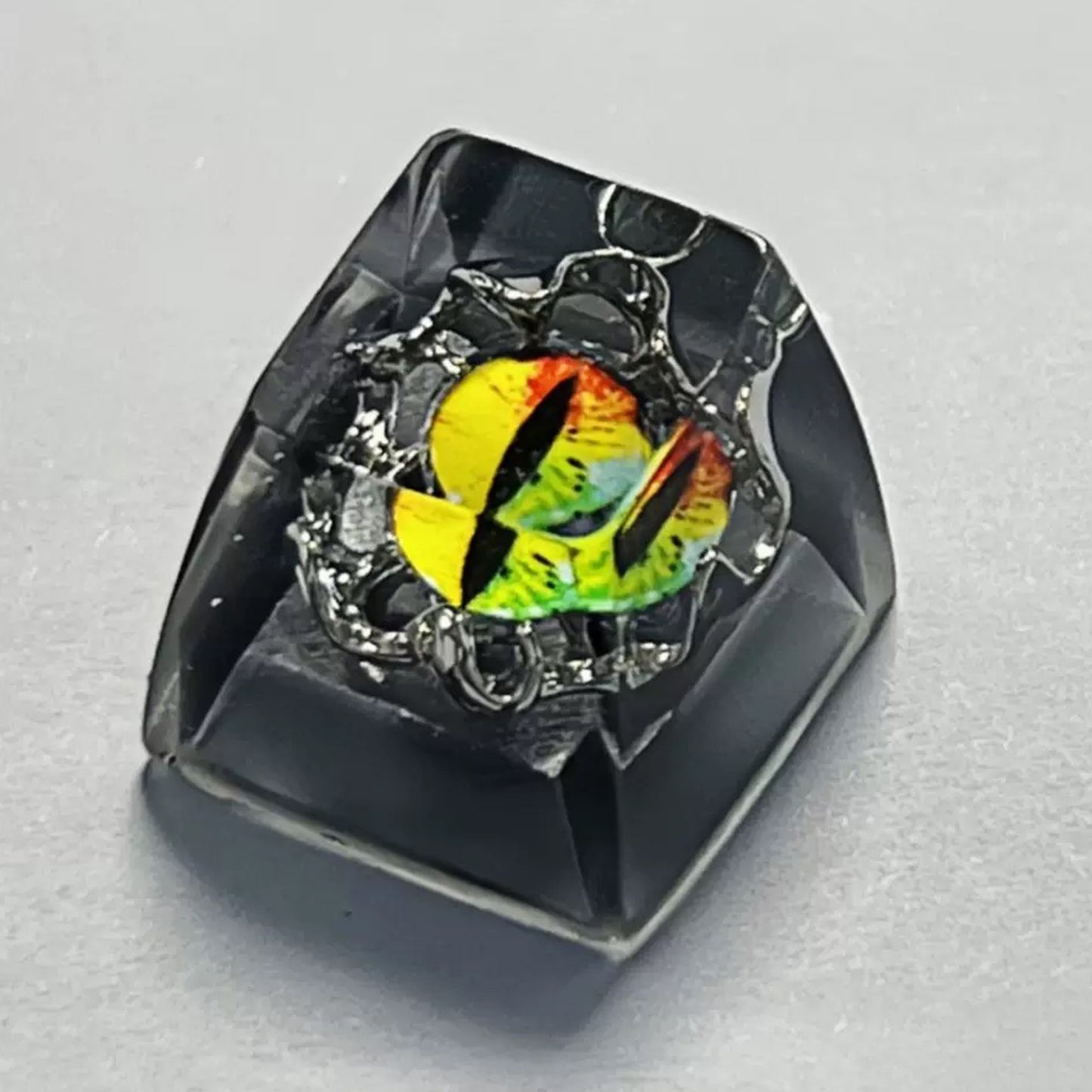 YMDK Cool Evil Eye Keycaps Colored 3D Resin SA Profile Punk 1u R4 Novel Key Caps for MX Mechanical Keyboards