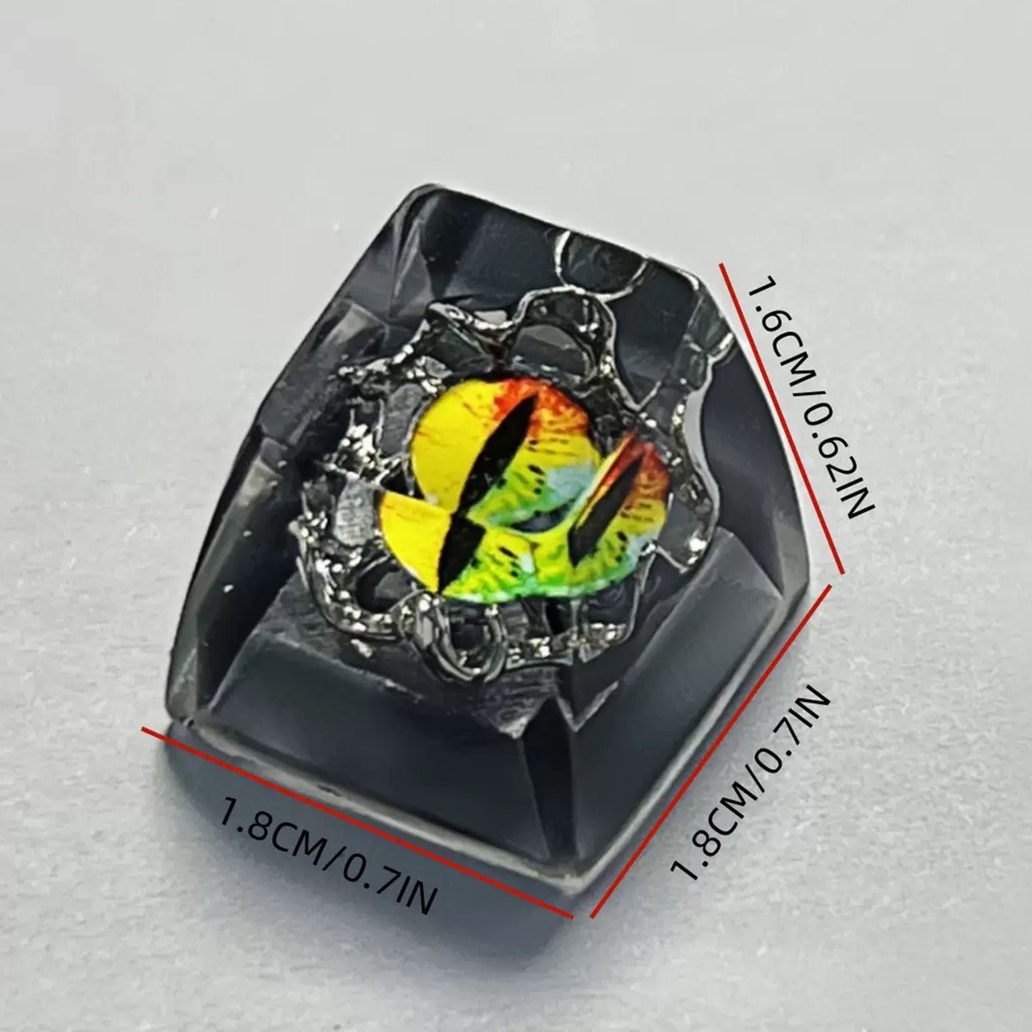 YMDK Cool Evil Eye Keycaps Colored 3D Resin SA Profile Punk 1u R4 Novel Key Caps for MX Mechanical Keyboards