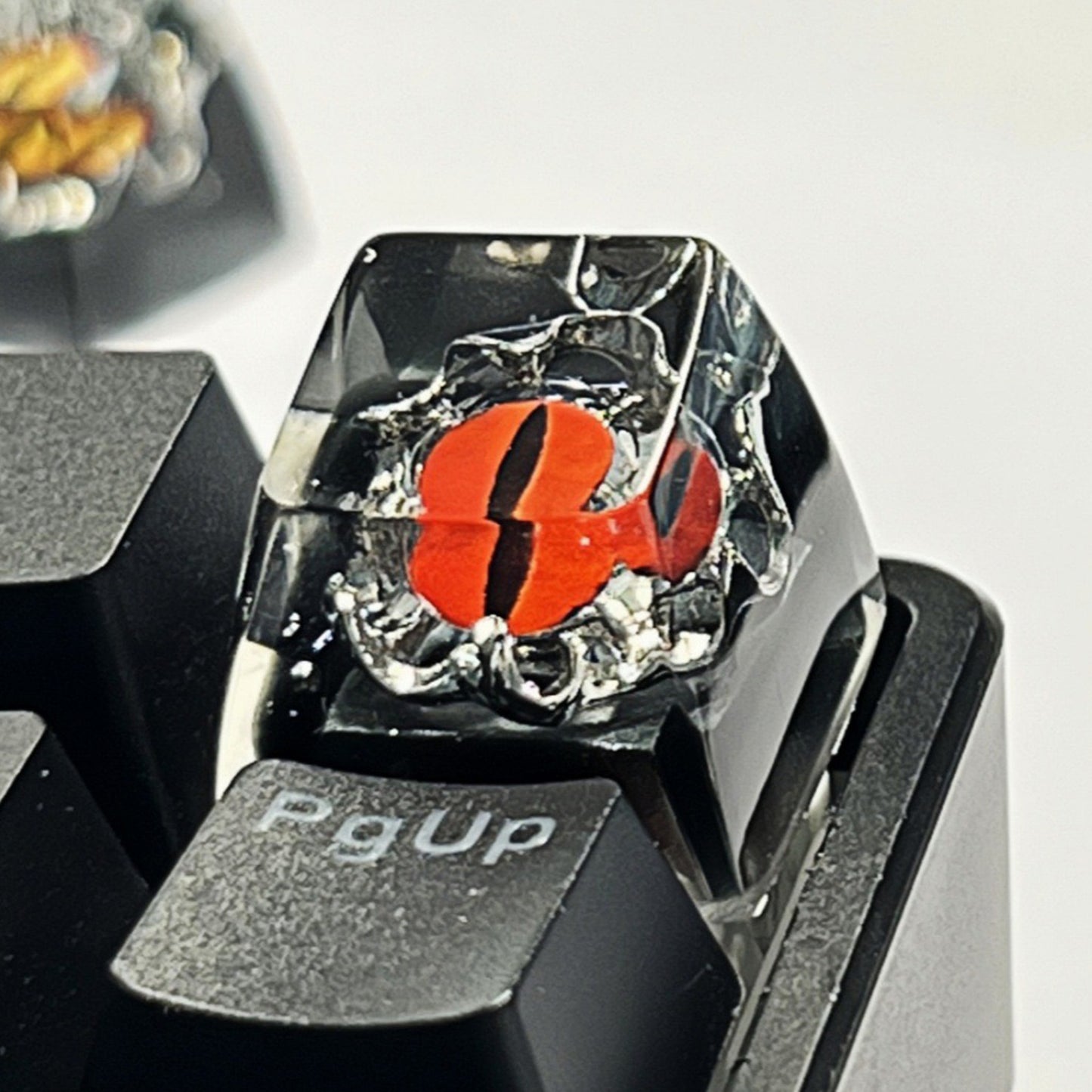 YMDK Cool Evil Eye Keycaps Colored 3D Resin SA Profile Punk 1u R4 Novel Key Caps for MX Mechanical Keyboards