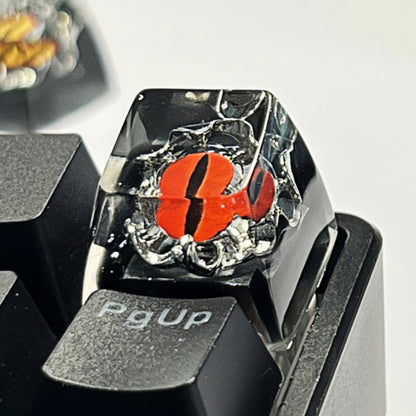 YMDK Cool Evil Eye Keycaps Colored 3D Resin SA Profile Punk 1u R4 Novel Key Caps for MX Mechanical Keyboards