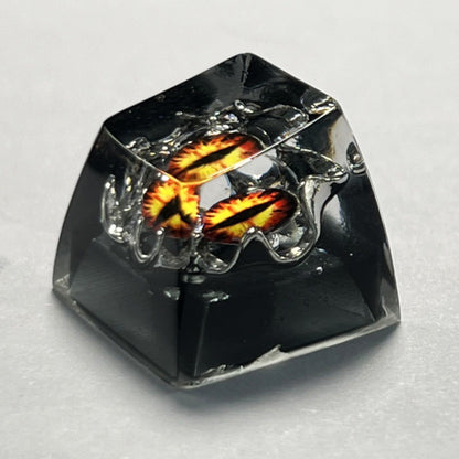 YMDK Cool Evil Eye Keycaps Colored 3D Resin SA Profile Punk 1u R4 Novel Key Caps for MX Mechanical Keyboards