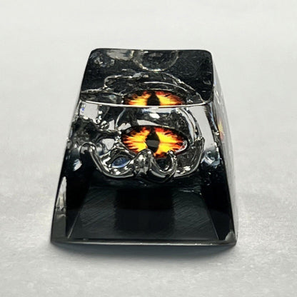 YMDK Cool Evil Eye Keycaps Colored 3D Resin SA Profile Punk 1u R4 Novel Key Caps for MX Mechanical Keyboards