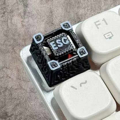 YMDK 1pcs Retro Gothic Ruins Style Esc Key Artisan Resin Personalized 3D R4 1u Novel Keycap for MX Mechanical Keyboards