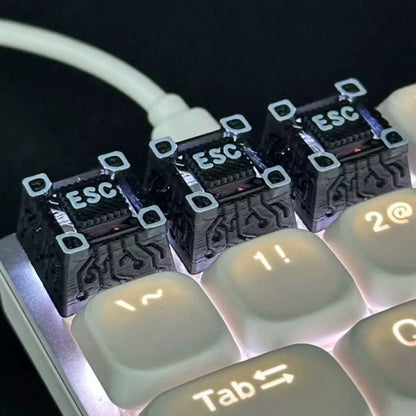 YMDK 1pcs Retro Gothic Ruins Style Esc Key Artisan Resin Personalized 3D R4 1u Novel Keycap for MX Mechanical Keyboards