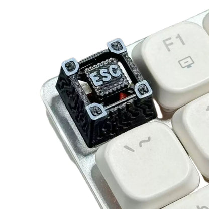 YMDK 1pcs Retro Gothic Ruins Style Esc Key Artisan Resin Personalized 3D R4 1u Novel Keycap for MX Mechanical Keyboards