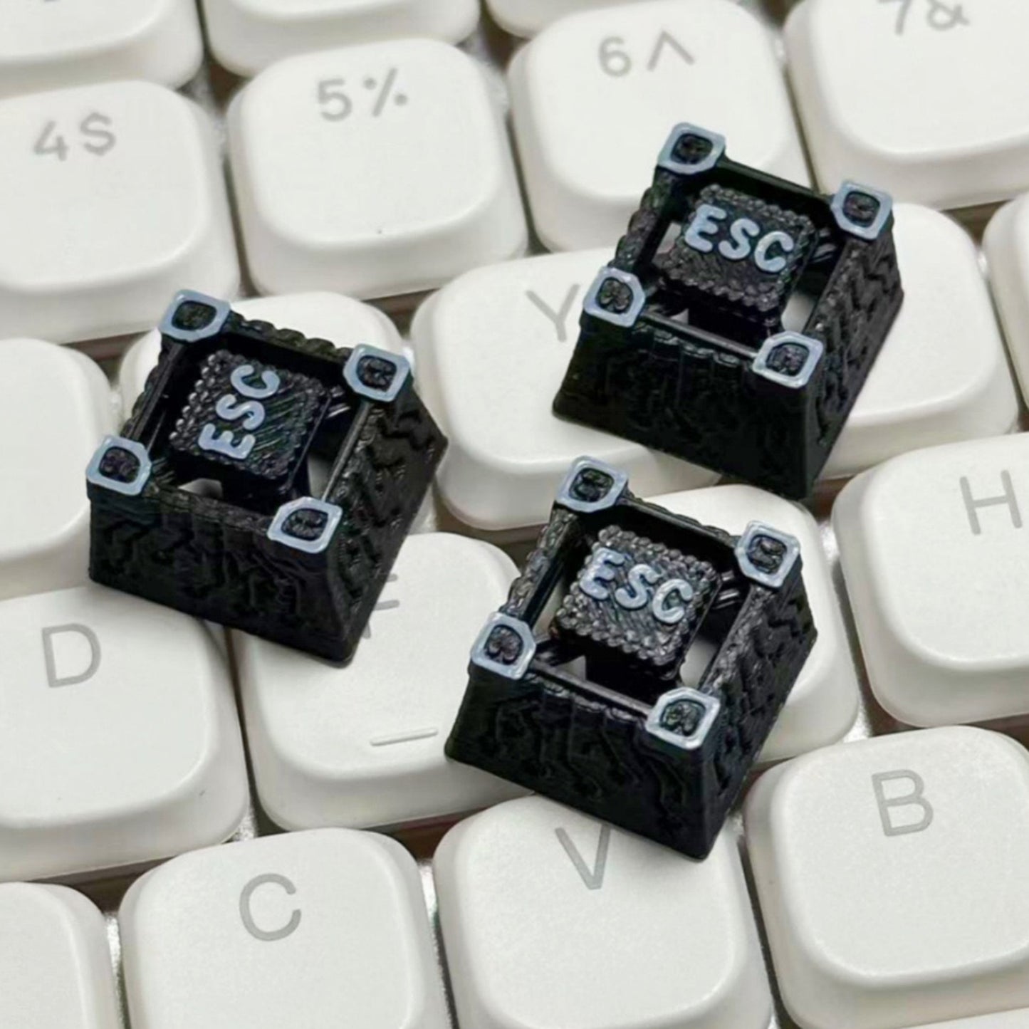 YMDK 1pcs Retro Gothic Ruins Style Esc Key Artisan Resin Personalized 3D R4 1u Novel Keycap for MX Mechanical Keyboards