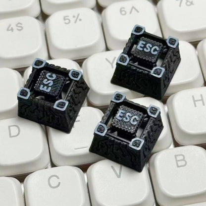 YMDK 1pcs Retro Gothic Ruins Style Esc Key Artisan Resin Personalized 3D R4 1u Novel Keycap for MX Mechanical Keyboards
