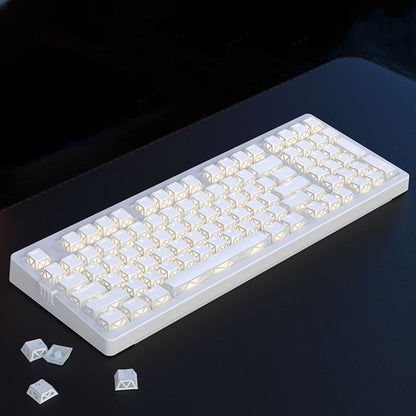 YMDK 130 Keys Imperial Light Theme White Backlit Shine Through Cherry Profile Keycaps for 68/75/87/98/104/108 MX Mechanical Keyboards