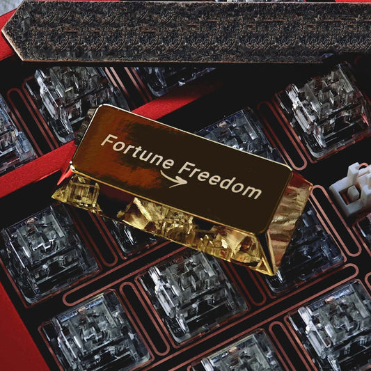 1pcs R2 Enter 2.25U Fortune Freedom Theme Keycap Personalized Metal Gold Cherry Profile Keycaps for MX Mechanical Keyboard