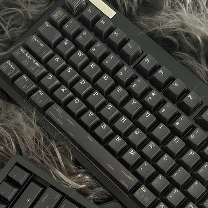 YMDK 143 Keys Punk Dark Style Black PBT Cherry Profile Dye Sub Custom Keycaps for 61/68/75/87/98/104/108 MX Mechanical Keyboard