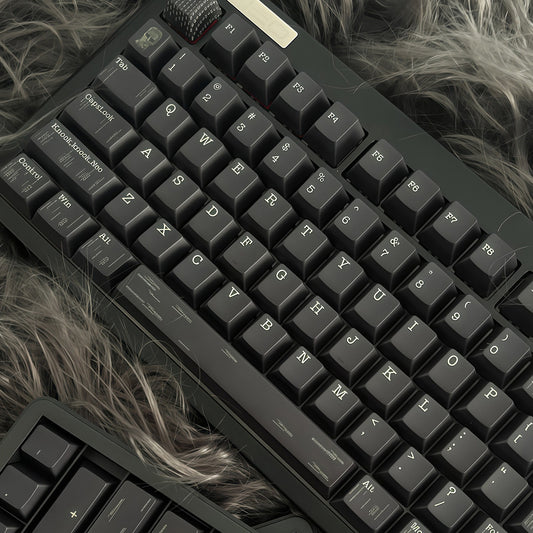 YMDK 143 Keys Punk Dark Style Black PBT Cherry Profile Dye Sub Custom Keycaps for 61/68/75/87/98/104/108 MX Mechanical Keyboard
