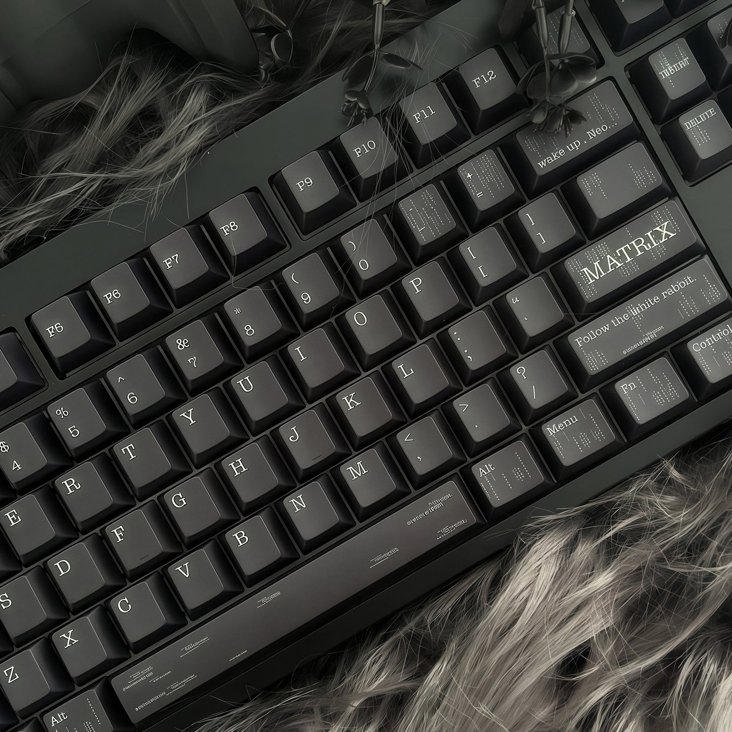 YMDK 143 Keys Punk Dark Style Black PBT Cherry Profile Dye Sub Custom Keycaps for 61/68/75/87/98/104/108 MX Mechanical Keyboard