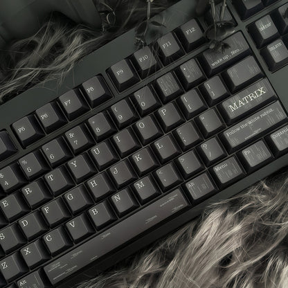 YMDK 143 Keys Punk Dark Style Black PBT Cherry Profile Dye Sub Custom Keycaps for 61/68/75/87/98/104/108 MX Mechanical Keyboard
