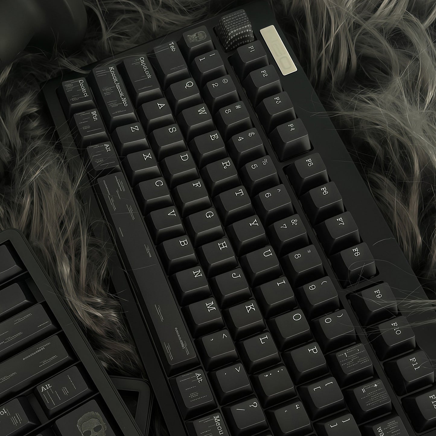 YMDK 143 Keys Punk Dark Style Black PBT Cherry Profile Dye Sub Custom Keycaps for 61/68/75/87/98/104/108 MX Mechanical Keyboard