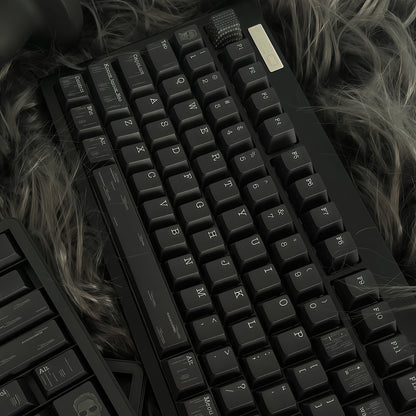 YMDK 143 Keys Punk Dark Style Black PBT Cherry Profile Dye Sub Custom Keycaps for 61/68/75/87/98/104/108 MX Mechanical Keyboard