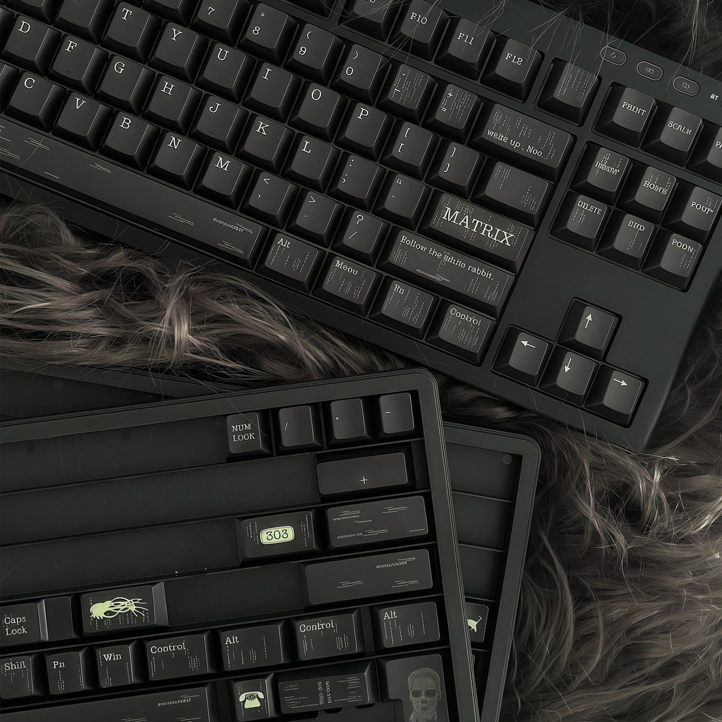 YMDK 143 Keys Punk Dark Style Black PBT Cherry Profile Dye Sub Custom Keycaps for 61/68/75/87/98/104/108 MX Mechanical Keyboard