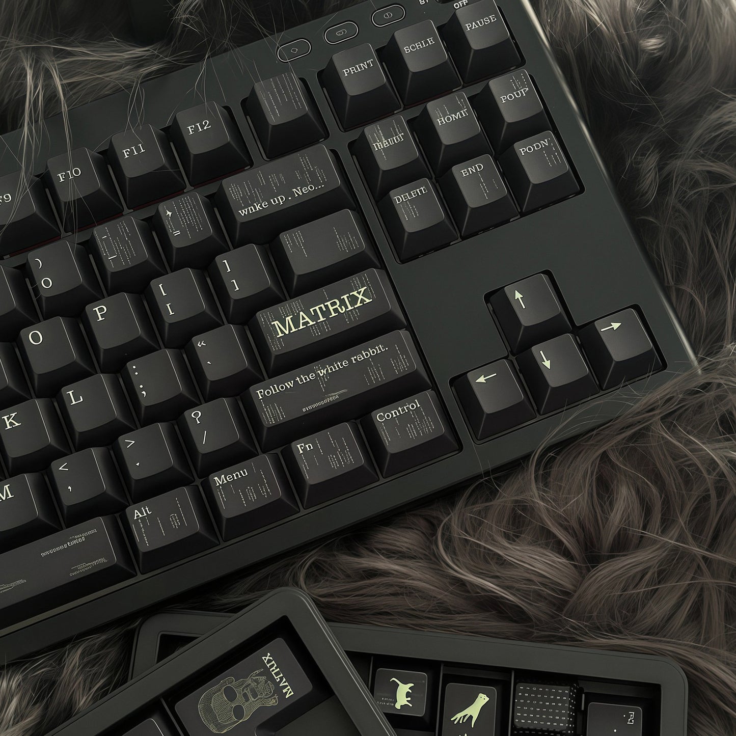 YMDK 143 Keys Punk Dark Style Black PBT Cherry Profile Dye Sub Custom Keycaps for 61/68/75/87/98/104/108 MX Mechanical Keyboard