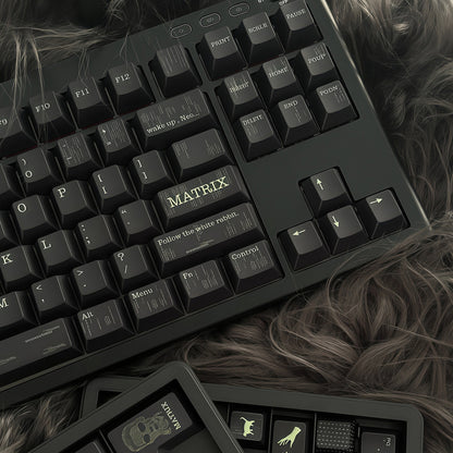 YMDK 143 Keys Punk Dark Style Black PBT Cherry Profile Dye Sub Custom Keycaps for 61/68/75/87/98/104/108 MX Mechanical Keyboard