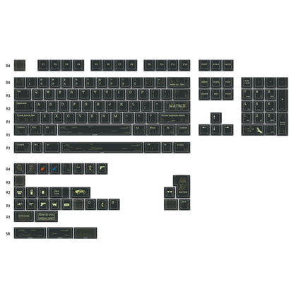 YMDK 143 Keys Punk Dark Style Black PBT Cherry Profile Dye Sub Custom Keycaps for 61/68/75/87/98/104/108 MX Mechanical Keyboard
