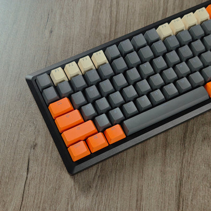 Carbon Miami PBT Double Shot Cherry Profile ANSI Backlit Keycaps for MX Mechanical Keyboard Melody 96 KBD75 68 61 87 104 Keychron(Only Keycap) (Carbon)