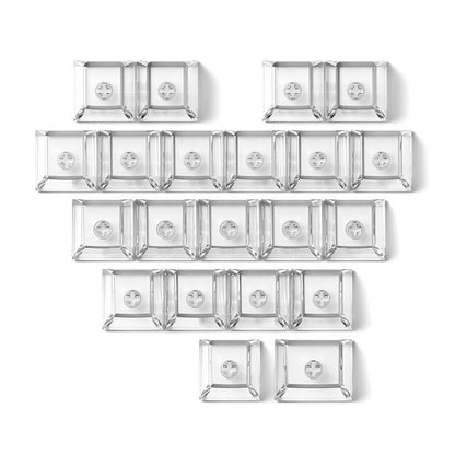 21 Keys Transparent PC Blank Cherry Profile Shine Through Black White Yellow Pink Blue Orange Red Keycaps for MX Keyboard DIY