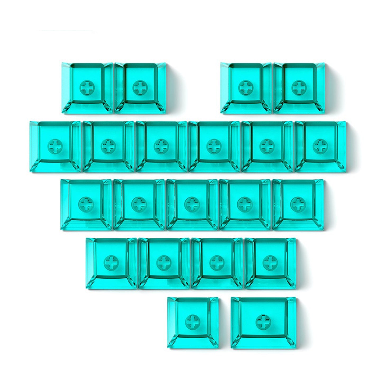 21 Keys Transparent PC Blank Cherry Profile Shine Through Black White Yellow Pink Blue Orange Red Keycaps for MX Keyboard DIY
