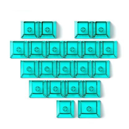 21 Keys Transparent PC Blank Cherry Profile Shine Through Black White Yellow Pink Blue Orange Red Keycaps for MX Keyboard DIY