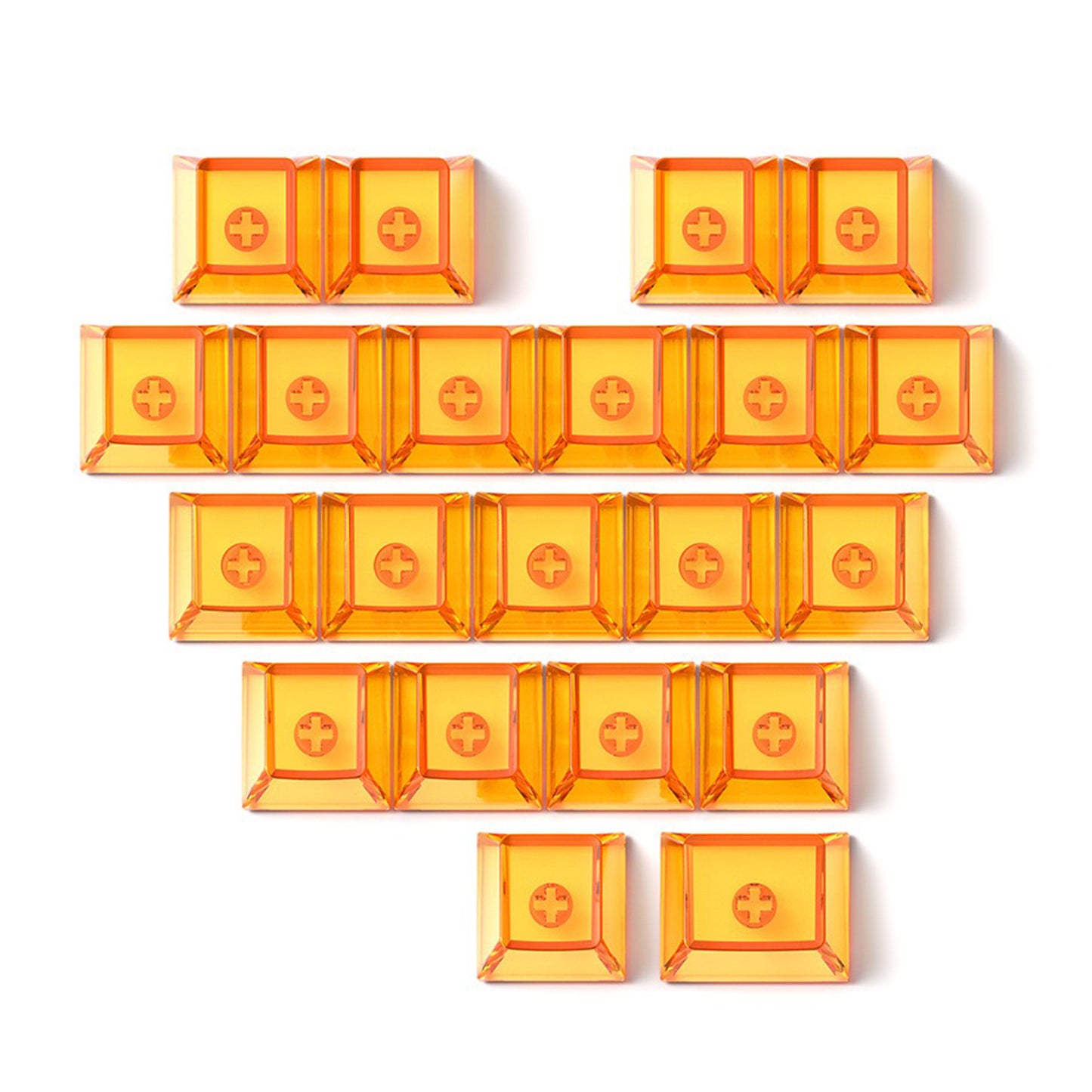 21 Keys Transparent PC Blank Cherry Profile Shine Through Black White Yellow Pink Blue Orange Red Keycaps for MX Keyboard DIY