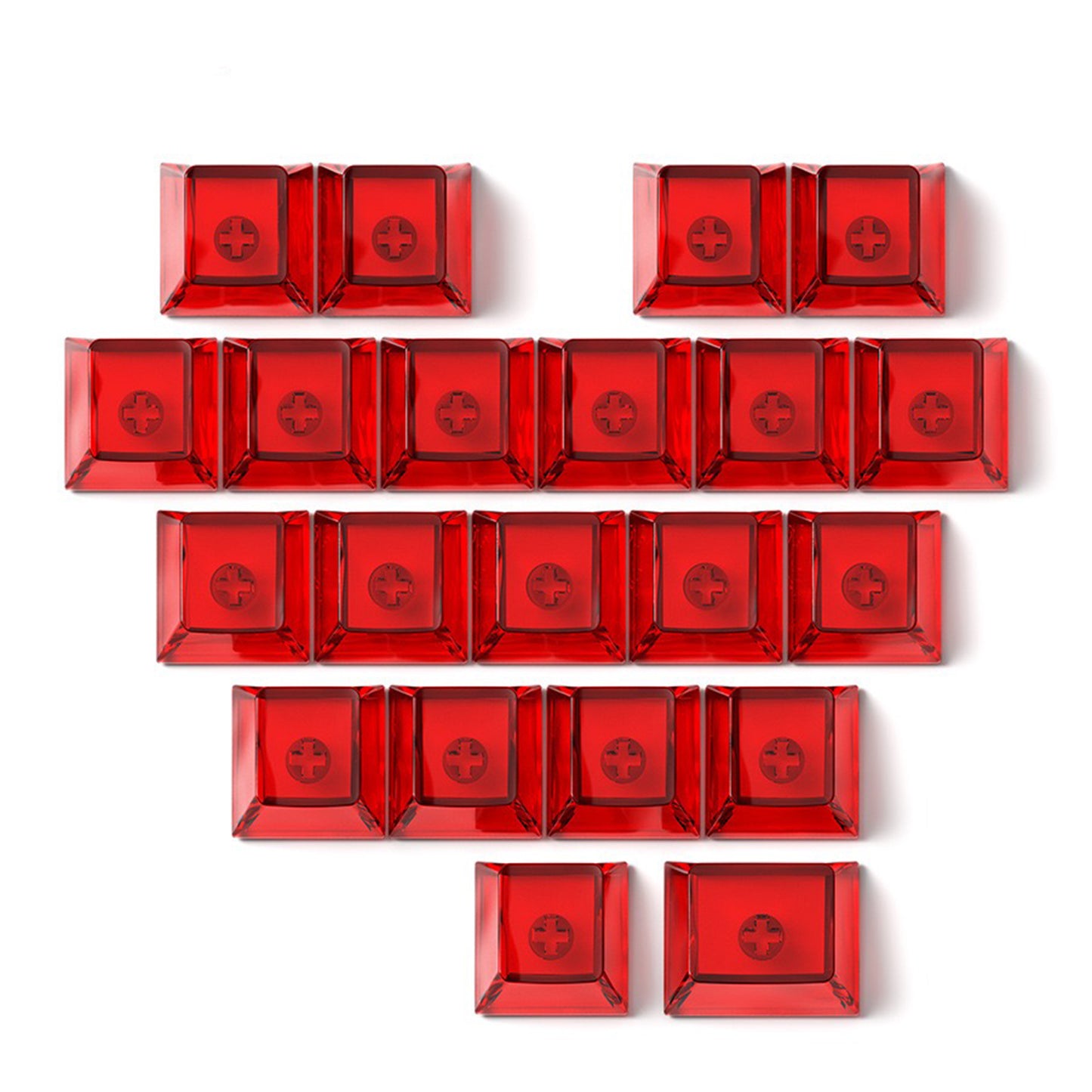 21 Keys Transparent PC Blank Cherry Profile Shine Through Black White Yellow Pink Blue Orange Red Keycaps for MX Keyboard DIY