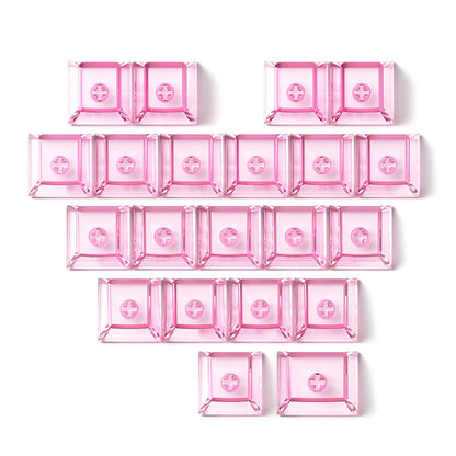 21 Keys Transparent PC Blank Cherry Profile Shine Through Black White Yellow Pink Blue Orange Red Keycaps for MX Keyboard DIY