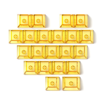 21 Keys Transparent PC Blank Cherry Profile Shine Through Black White Yellow Pink Blue Orange Red Keycaps for MX Keyboard DIY