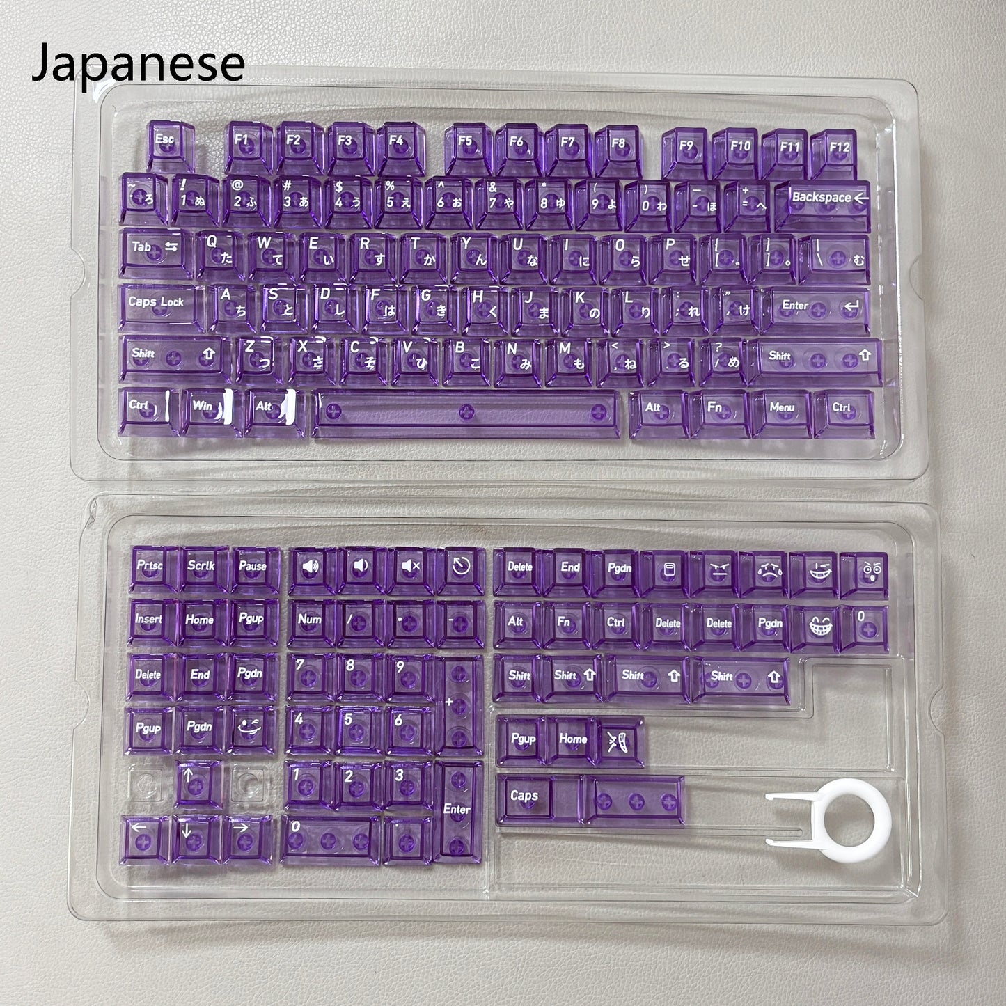 136 Keys English Korean Russian Japanese Shine Through PC Top Print Cherry Profile Color Keycaps for 61/68/84/104/108 MX Mechanical Keyboards