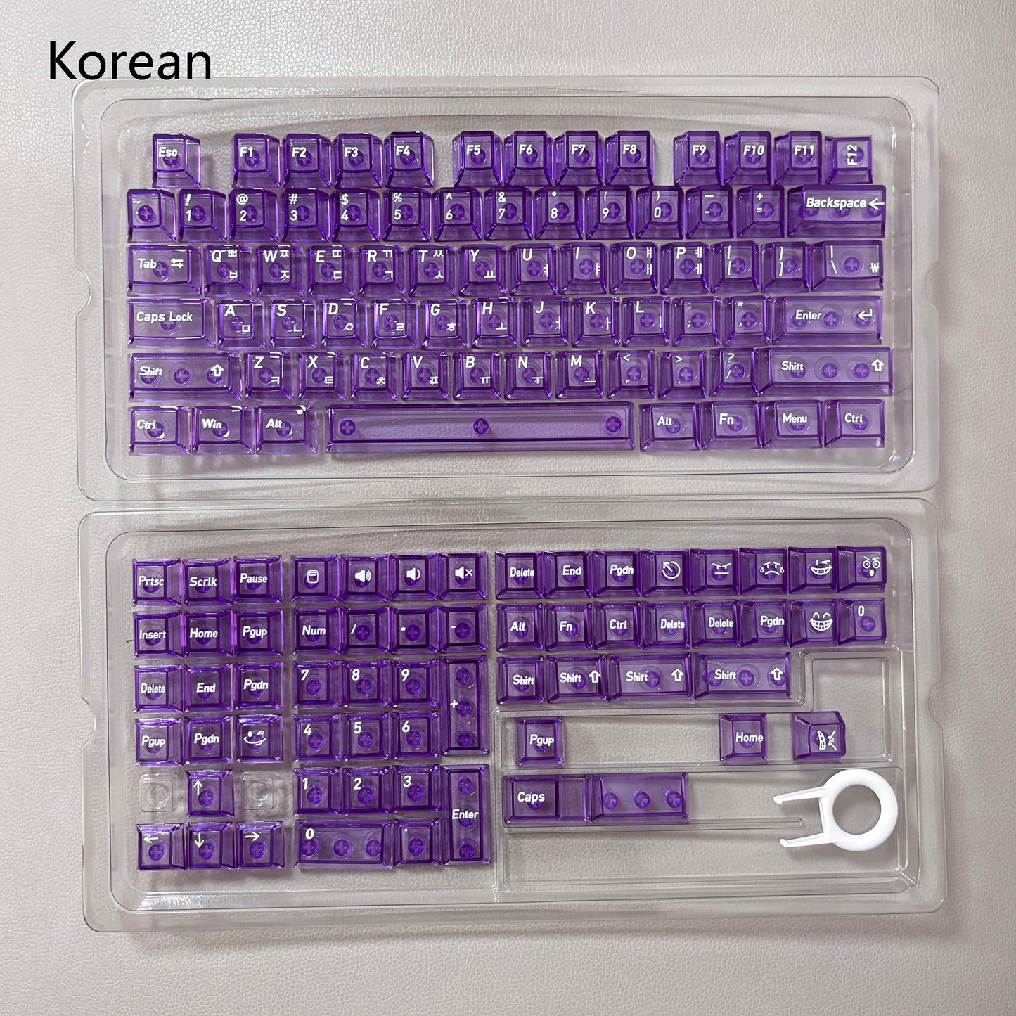 136 Keys English Korean Russian Japanese Shine Through PC Top Print Cherry Profile Color Keycaps for 61/68/84/104/108 MX Mechanical Keyboards