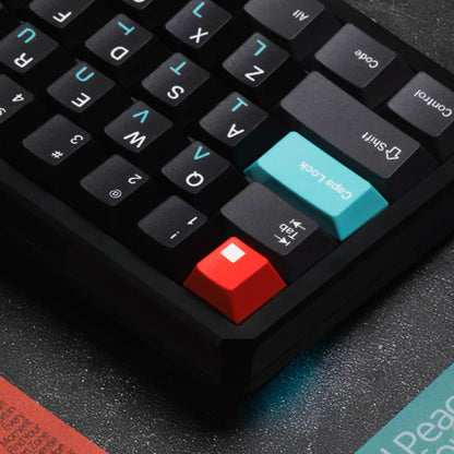 YMDK 143 Keys Black Mint Theme Cherry Profile PBT Dye Sub Top Print Keycaps for 61/68/87/104/108 MX Mechanical Keyboards