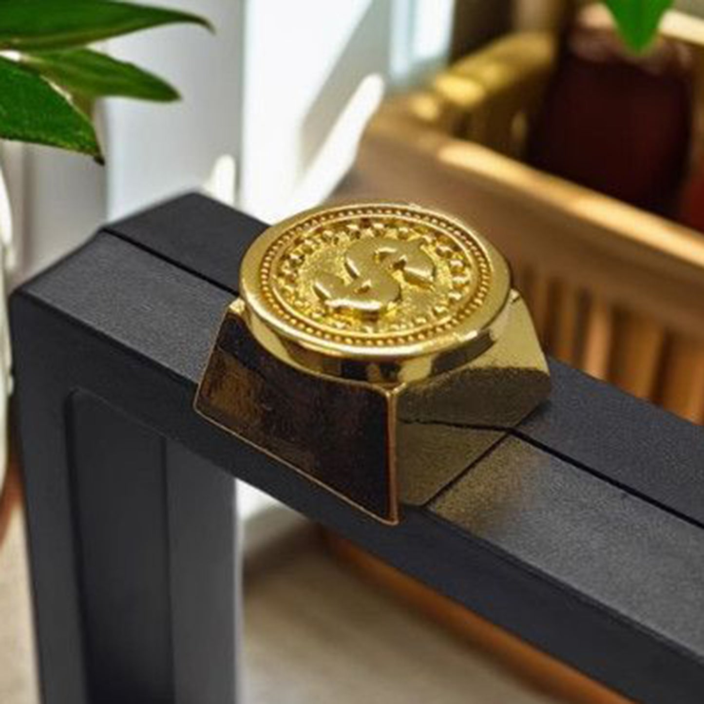 YMDK Gold Coin Dollar Theme Keycap Personalized Copper Esc Key 1u Keycaps for MX Mechanical Keyboards