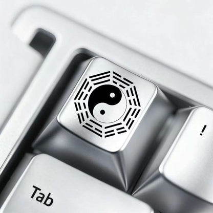 Traditional Chinese Bagua Pattern Metal Keycaps Cool R4 1u Esc Key Personalized Keycap for MX Mechanical Keyboards